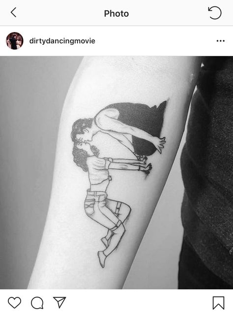 Footloose Tattoo, Dirty Dancing Tattoo Ideas, Dancing Tattoo Ideas, Dirty Tattoo Ideas, Dancer Tattoos, Dirty Dancing Tattoo, Tattoo Partner, Dancing Tattoo, Dancer Tattoo