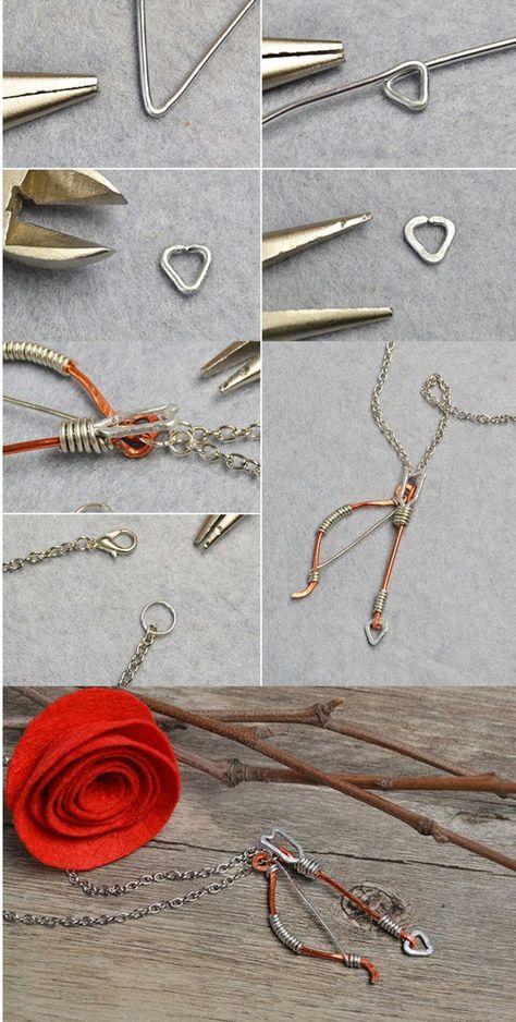 Wire Jewelry Rings, Wire Jewelery, Wire Wrapped Jewelry Diy, Wire Jewellery, Wire Jewelry Making, Bijoux Fil Aluminium, Wire Jewelry Designs, Bow And Arrow, Diy Wire Jewelry