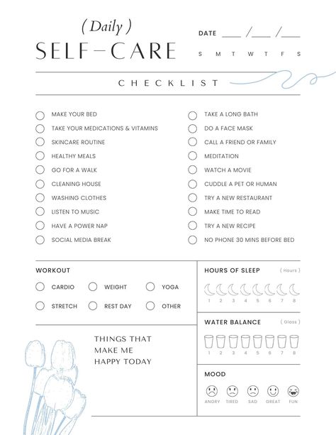 Introducing our Daily Self Care Planner, a transformative tool designed to elevate your well-being. This printable planner, available for digital download, offers a seamless way to prioritize self-care in your daily routine. Crafted with intentionality, this planner brings structure and mindfulness to your self-care practices. Please note that this is a digital product, and no physical item will be shipped to you. Ensure you have a PDF viewer to access and start your journey towards a more balan Printable Self Care, Journal Wellness, Routine Tracker, Before Bed Workout, Daily Self Care, Self Care Checklist, Self Care Journal, Self Care Planner, Wellness Tracker