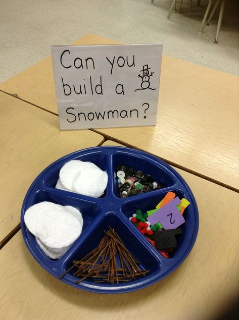 Snowman Eyfs Activities, Winter Provocations Kindergarten, Winter Loose Parts, Winter Eyfs Activities Ideas, Winter Provocations Reggio, Eyfs Winter Activities, Indoor Winter Activities For Toddlers, Christmas Provocations, Snowman Activities Preschool