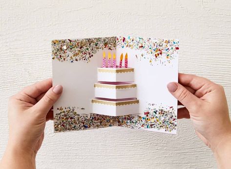 30 DIY Pop Up Card Plans 3 Cool Birthday Card Ideas, Origami Birthday Card, Easy Birthday Cards Diy, Make A Birthday Card, Cupcake Birthday Cards, Diy Birthday Cards, Best Friend Birthday Cards, Special Birthday Wishes, Birthday Glitter