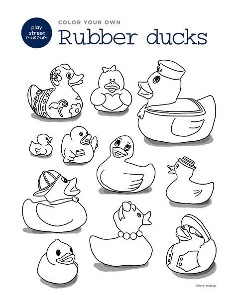 Rubber Ducky Coloring Page — Play Street Museum Lucky Duck, Rubber Ducky, Rubber Duck, Party Event, Coloring Page, Derby, Coloring Pages, Color, Colouring Pages