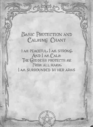 Basic Protection, Calming Chant Wiccan Witch, Magick Spells, Wiccan Spell Book, Witchcraft Spell Books, Witch Spell Book, Wicca Witchcraft, Witch Spell, Wiccan Spells, White Magic