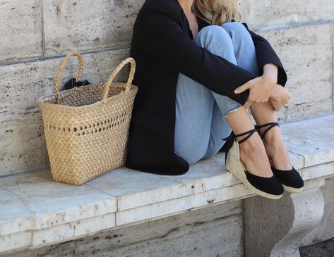 Black Espadrilles Outfit, Espadrille Wedges Outfit, Espadrilles Outfits, Espadrilles Outfit, Wedges Outfit, Black Espadrilles Wedges, Style Inspiration Spring Summer, Spring Capsule Wardrobe, Make Life Easier