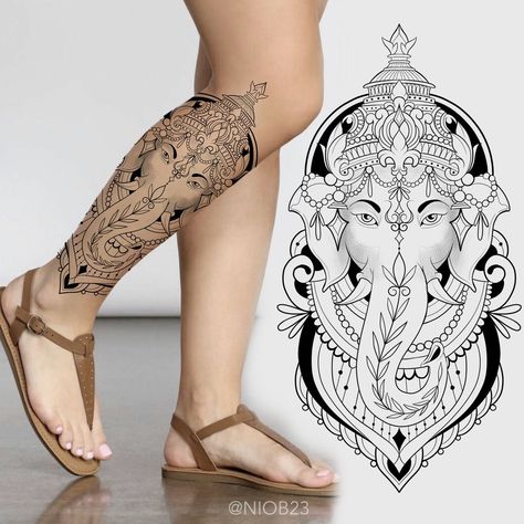 Mandala Ganesha Tattoo, Shiva Ganesha Tattoo, Hindu Tattoos For Women, Ganesha Tattoo Mandala, Ganesha Tattoo Sleeve, Lord Ganesha Tattoo, Buda Tattoo, Arte Ganesha, Ganesha Design