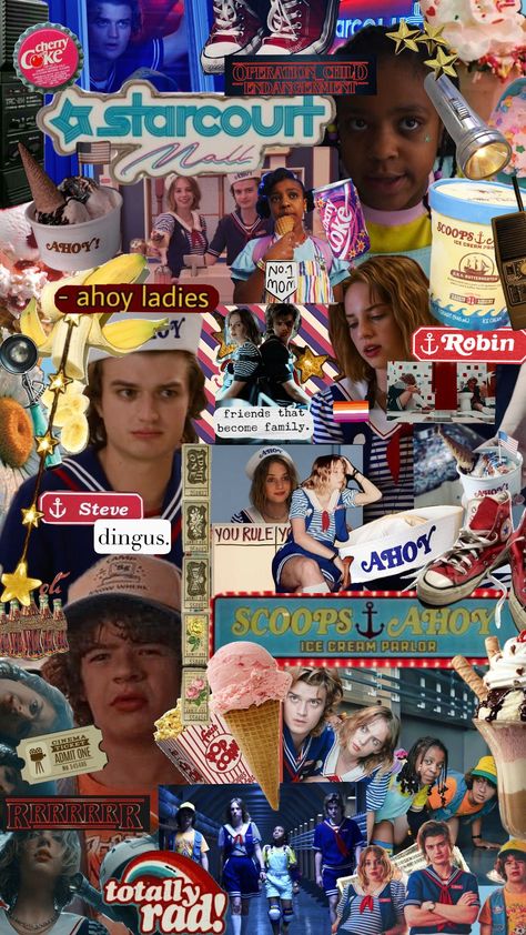 Scoops Troop!!! #scoopstroop #scoopsahoy #strangerthings #strangerthingsaesthetic #steveharrington #dustinhenderson #ericasinclair #robinbuckley Scoop Troop, Cinema Ticket, Stranger Things Aesthetic, Ice Cream Parlor, Steve Harrington, Admit One, Stranger Things