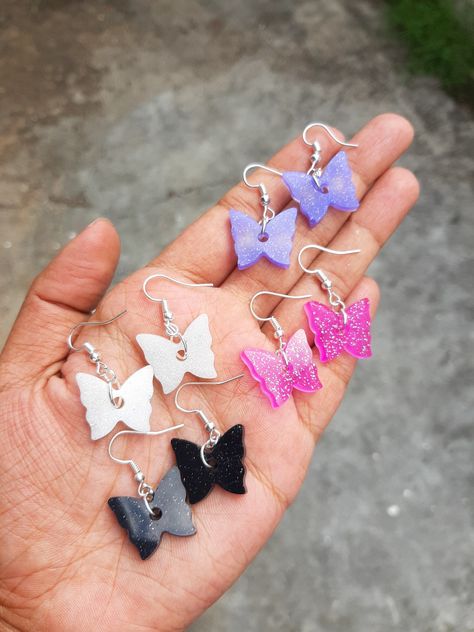 Resin Butterfly Earrings Butterfly Resin Earrings, Resin Butterfly Earrings, Resin Butterfly, Trendy Jewellery, Butterfly Style, Resin Design, Word Definitions, Diy Resin Art, Jewelry Care Instructions