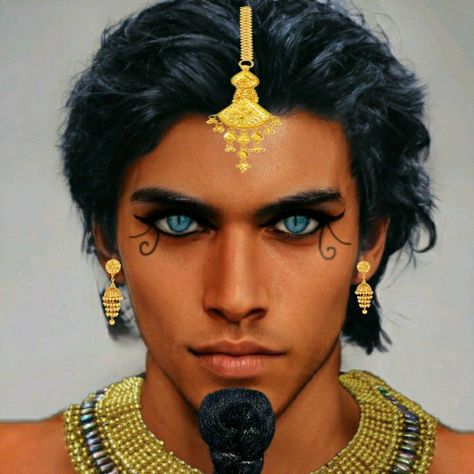 Ancient Egyptian Hair, God Of Air, Ancient Egyptian Makeup, Greek Makeup, Egyptian Eye Makeup, Egyptian Hairstyles, Egyptian Men, Pirate Face, Egyptian Makeup