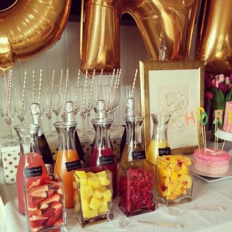 Bar Deco, Brunch Decor, Champagne Brunch, Breakfast Party, Birthday Breakfast, Champagne Bar, Baby Shower Brunch, Mimosa Bar, Birthday Brunch