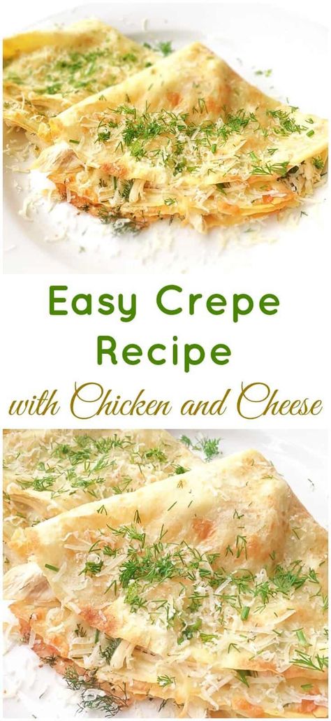 Easy Crepe Recipe With Chicken And Cheese - Lavender & Macarons Dinner Crepes, Chicken Leftovers, Crepe Recipe Savory, Chicken Crepes, Stuffed Crepes, Crepes Party, Crispy Pancakes, Lavender Macarons, Recipe With Chicken