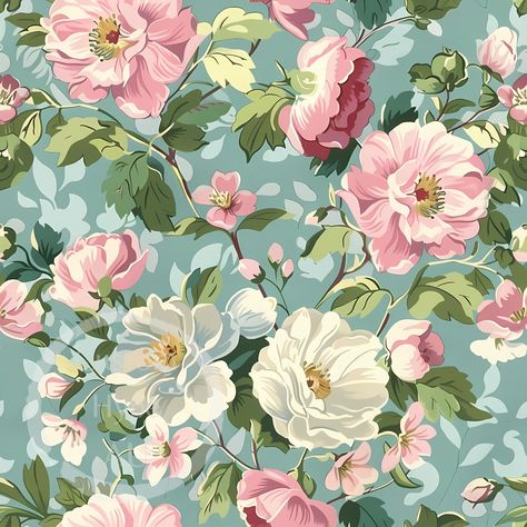 Botanical Flowers Png, Floral Print Patterns Vintage, Vintage Floral Prints, Floral Desing, Chintz Pattern, Floral Chintz, Color Design Inspiration, Botanical Flower Art, Chintz Fabric