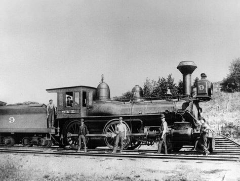 DeQueen and Eastern Railroads first locomotive. 4-4-0, #9 was acquired from the Kansas City Pittsburg and Gulf Railroad in 1900. It was built by the Rogers Locomotive Company ca. 1890. Old Steam Train, Pennsylvania Railroad, Railroad Photography, Air Plane, Steam Engines, Electric Locomotive, Train Pictures, Train Engines, Diesel Locomotive