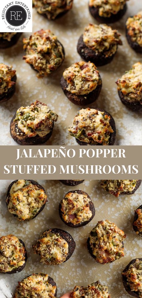 Portabella Mushrooms Recipes, Recipe With Mushrooms, Toasted Cheese, Jalapeno Popper Recipes, Poppers Recipe, Stuffed Mushroom, Stuffed Jalapenos With Bacon, Stuffed Portabella Mushrooms, Jalapeno Popper