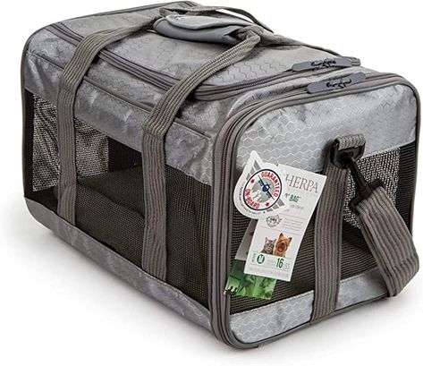 Amazon.com : Sherpa To Go Travel Pet Carrier, Airline Approved & Guaranteed On Board - Gray, Medium : Pet Supplies Airline Approved Pet Carrier, Pet Portrait Paintings, Cat Carrier Bag, Pet Travel Carrier, Travel Pet, Travel Carrier, Wild Bird Food, Portrait Paintings, Cat Carrier