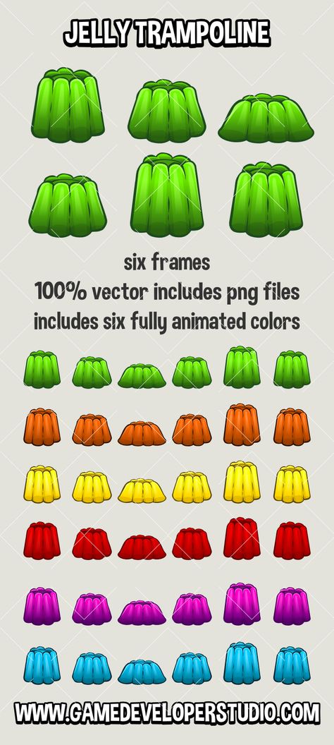 Jelly Animation, Trampoline Games, Vfx Tutorial, Frame By Frame, Food World, Animation Tutorial, 2d Character, Game Background, Casual Game