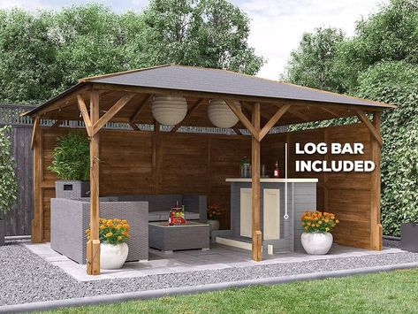 Dunster House, Gazebo Bar, Wooden Garden Gazebo, Garden Bar Shed, Outdoor Garden Bar, Garden Bars, Bar Shed, Pub Sheds, Gazebo Ideas