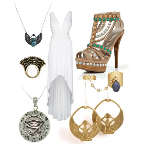 Egyptian Princess by elli-jane-xox on Polyvore featuring BCBGMAXAZRIA, Le Silla, Carolina Glamour Collection and Ela Stone Ancient Egyptian Dress, Egyptian Dress, Egyptian Princess, Egyptian Clothing, Egyptian Fashion, Fantasy Clothing, Ancient Egyptian, Egypt, Dress To Impress