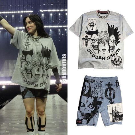 Billie Eilish Oversized Shirt, Skoot Apparel Outfit, Billie Eilish Clothes, Billie Outfits, Billie Style, Billie Eilish T Shirt, Billie Performing, Skoot Apparel, Masculine Outfits