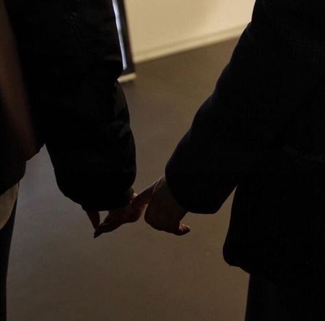 Two People, In The Dark, Holding Hands, White