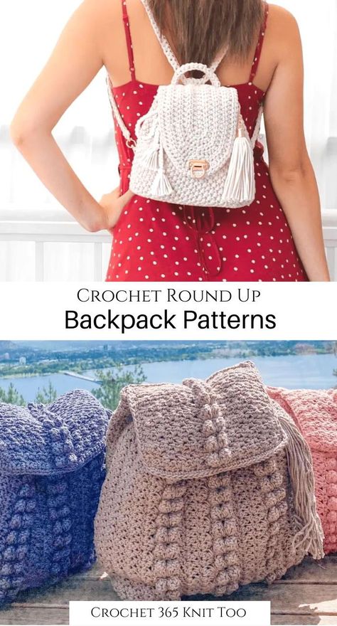 Crochet Bag Pack Free Pattern, Passionate Crafter, Tote Crochet, Modern Backpack, Crochet Backpack Pattern, Mochila Crochet, Free Crochet Bag, Crochet Shell Stitch, Bags Ideas