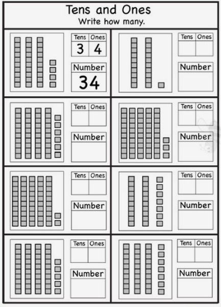 Count by Ones and by Tens Tens And Ones Worksheet Grade 1, Ones Tens Hundreds Chart, Counting By Tens Worksheet, Tens And Ones Worksheet, Counting By Tens, Tens And Units, Teaching Math Strategies, Math Expressions, Homework Activities