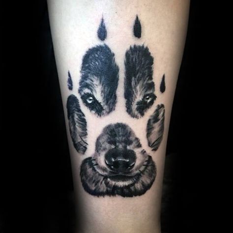 Realistic Wolf Paw Male Tattoo On Forearm  I'd like to have this as a painting of my dog Rock! Wolf Paw Tattoo, Wolf Paw Tattoos, Wolf Paw Print, Dog Paw Tattoo, Wolf Paw, Tattoo Trend, Paw Tattoo, Wolf Tattoo Design, Geniale Tattoos