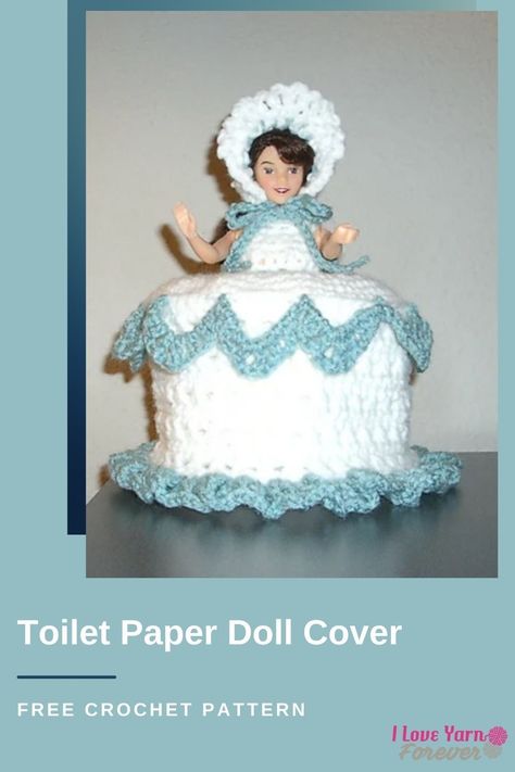 Crochet Toilet Roll Cover, Crochet Dolls Free Patterns, Crochet Doll Clothes, Crochet Doll Pattern, Paper Cover, Free Crochet Patterns, Crochet Home, Barbie Dress, Paper Doll