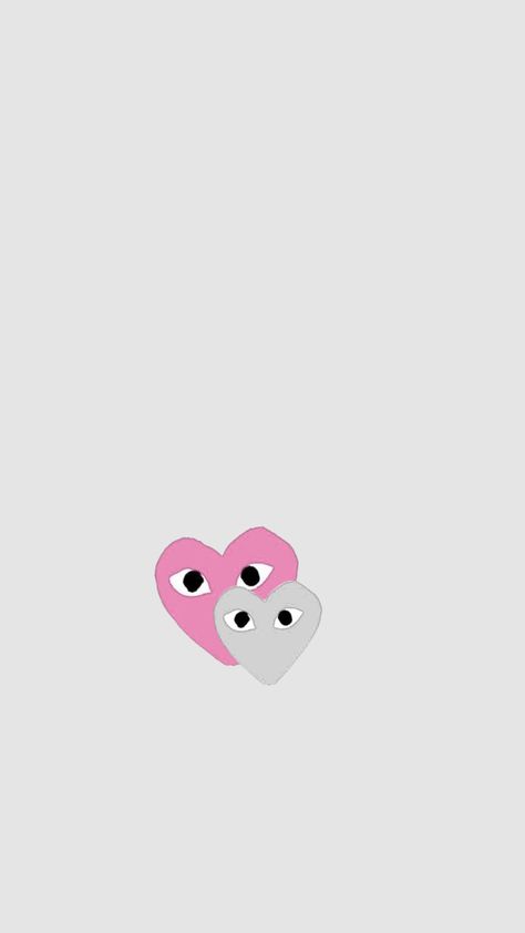 Heart Wallpaper Eyes, Heart Eye Wallpapers, Heart W Eyes Wallpaper, Preppy Heart With Eyes, Pink Heart With Eyes Wallpaper, Cdg Heart Wallpaper, Cdg Wallpaper, Pink Walpaper, Heart With Eyes