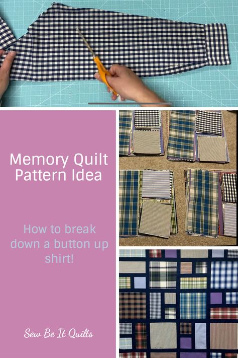 Memory Quilt Plaid Shirts, Memory Quilts From Mens Dress Shirts, Button Up Shirt Quilt, Quilt Patterns Using Mens Shirts, Memory Quilt From Shirts Dads, Memory Quilt From Shirts, Shirt Quilt Memory, Memory Quilt From Mens Shirts, Dress Shirt Quilt Patterns