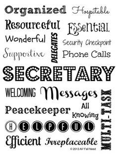 Secretary Appreciation Quotes. QuotesGram School Secretary Office, Secretary Quotes, School Secretary Gifts, Admin Professionals Day, Alternative School, Panther Pride, Secretary's Day, Secretary Gifts, Functional Office