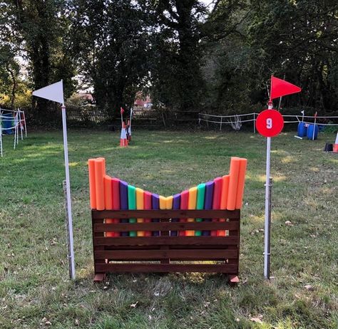 Stick Horse Obstacle Course, Jump Fillers, Diy Horse Jumps, Diy Jumps, Horse Jumping Exercises, Xc Jumps, Horse Jump Ideas, Horse Obstacles, Jumping Exercises