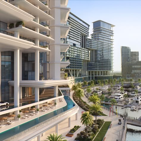 Below are the most prominent features of these apartments in Dubai:
    Comprising of 3BR & 4BR luxury waterfront apartments
    Boasting a unique position in Burj Khalifa district
    Designed by the award-winning Foster & Partners
    Managed by Dorchester Collection
    Offering unique L-shaped pools
    Featuring private pools in penthouses
    Offering access to Lana Hotel facilities
    Coming with flexible instalments Dubai Islands, Hotel Facilities, Beach Mansion, New Egypt, Waterfront Apartments, Apartments In Dubai, Residential Building Design, Black City, Foster Partners