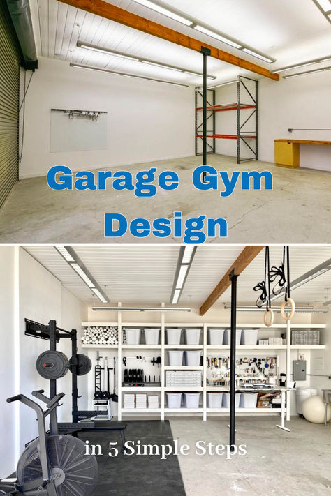 Transform your space into the ultimate home gym space! Our step-by-step guide simplifies home gym setup. Dive in and kickstart your fitness journey now!" Garage Gyms Ideas Layout, Garage Gym Setup, Half Garage Gym Ideas, Garage Gym Ideas Layout, Small Basement Gym, Half Garage Gym, Garage Gyms, Gym Space, Gym Garage