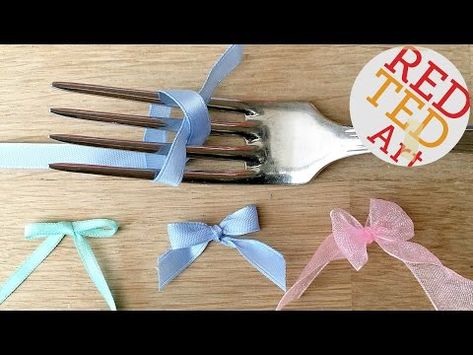 Fork Bow, Easy Hair Bows, Make A Bow, Bows Diy Ribbon, Tiny Bow, Bow Tutorial, Decorative Bows, Mini Bows, Diy Ribbon