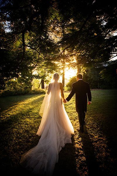 Sunlight creeping through the shadows of the trees symbolizes the brighter future these newlyweds are heading toward together. Sunset Wedding Photos, Romantic Outdoor Wedding, Outdoor Wedding Photography, Wedding Picture Poses, Outdoor Wedding Photos, Foto Tips, Sunset Wedding, Wedding Photos Poses, Groom Photo