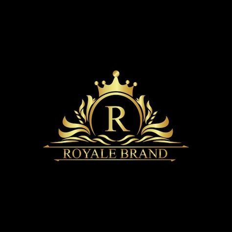 Gold luxury brand logo design | Premium Vector #Freepik #vector #royal-crest #royalty #vintage-monogram #heraldry Luxury Brand Logo Design, Crown Logo Design, Facebook Featured Photos, Business Card Logo Design, Luxury Brand Logo, Royal Logo, Royal Crest, Brand Logo Design, Crown Logo