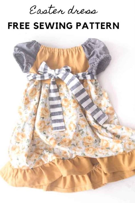 Toddler Dress Pattern, Girls Dress Pattern Free, Toddler Dress Patterns, Simple Dress Pattern, Baby Clothes Patterns Sewing, Sewing Baby Clothes, Sewing Courses, Dress Patterns Free, Easy Dress