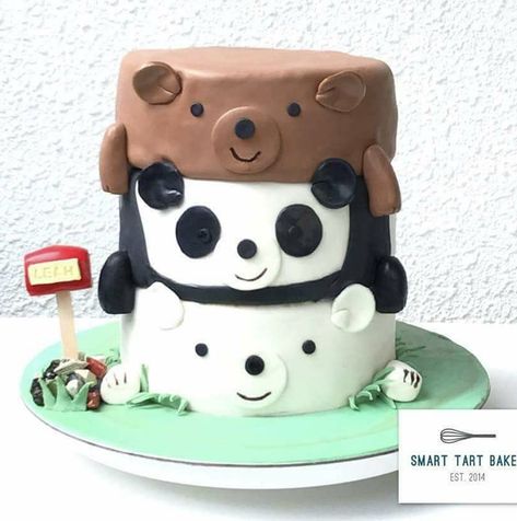 We Bear Bears Cake, We Bare Bears Birthday Theme, Bare Bears Birthday Theme, We Bare Bears Cake, We Bare Bears Birthday, Science Of Baking, Cake Number, Wilton Candy Melts, We Bare Bear