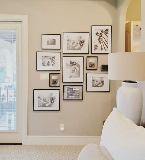 Megan Hauze Interiors - Decorating & Staging on Instagram: "I love how this simple gallery wall helps to disguise the thermostat and light switches on this bedroom wall. I like using similar frames in different sizes for a clean look. Now my client can fill the frames with all of her little loves 😍😍😍 . . . . . #gallerywall #gallery #pictures #bedroomdesign #bedroom #masterbedroom #texashome #texas #texasliving #texasdesigner #texasdesign #texasdecorating #texasdecorator #texasstaging #texasst Wall Decor With Thermostat, Gallery Wall With Light Switch, Gallery Wall Around Light Switch, Hallway Wall Decor Around Thermostat, Gallery Wall With Thermostat, Wall With Thermostat Decor, Gallery Wall Around Thermostat, Thermostat Wall Decor, Hallway Gallery Wall Ideas