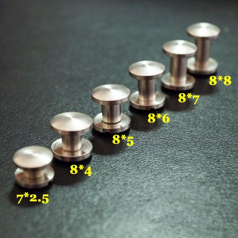 Different size stainless steel Chicago screws,binding screws for other size ,you can check in our on line store. Post a comment or email : fred@xmdumas.com for queries. #chicagoscrew #chicagoscrews  #screws #screwpostbinding #sssteel #brassscrews #spikeandstud #xmdumas #chicagoscrews #bindingscrews Screw Posts, Photoshop Tutorial Photo Editing, Laser Cut Wood Crafts, Leather Wallet Pattern, Chicago Screws, Leather Craft Tools, Router Woodworking, Screws And Bolts, Candle Business