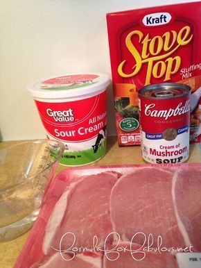 Pork Chops and stuffing crock pot recipe. Perfect for busy moms or college students. Easy dinner time recipe. Pork Chops And Stuffing, Soup In A Crock Pot, French Onion Pork Chops, Boneless Pork Chop Recipes, Pork Chop Recipes Crockpot, Easy Pork Chops, Easy Pork Chop Recipes, Pork Chop Recipes Baked, Pork Chop Dinner