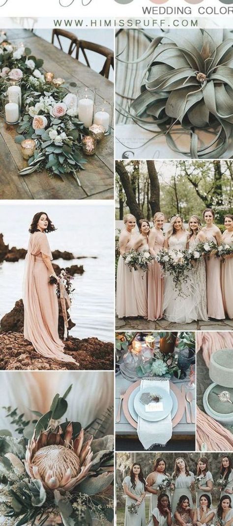 silver sage wedding color palette dusty rose and dusty sage wedding color ideas Sage Wedding Colors, Sage Green Wedding Colors, Burgundy Wedding Colors, Spring Wedding Color Palette, Blush Wedding Colors, Sage Bridesmaid Dresses, Wedding Color Ideas, Wedding Color Combos, Wedding Color Trends