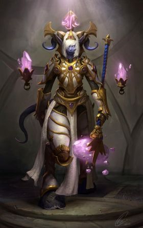 Wow Draenei, Tiefling Paladin, Blizzard Warcraft, Warcraft Art, Heroes Of The Storm, Wow Art, Fantasy Warrior, Arte Fantasy, Fantasy Rpg