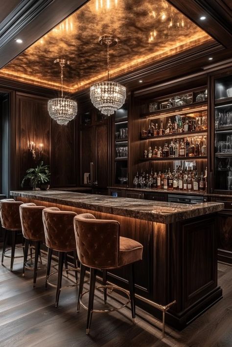 Speakeasy Decor Bar, Bar Lounge Room, Speakeasy Decor, Home Bar Ideas, Whiskey Lounge, Bourbon Room, Basement Bar Ideas, Whiskey Room, Speakeasy Bar