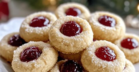 Holiday Shortbread Thumbprint Bites Dinner Ideas Easy Recipes, Thumbprint Cookies Christmas, Shortbread Thumbprint Cookies, Ground Recipes, Recipes For The Family, Christmas Baking Cookies, Thumbprint Cookies Recipe, Dinner Ideas Easy, Baking Cookies