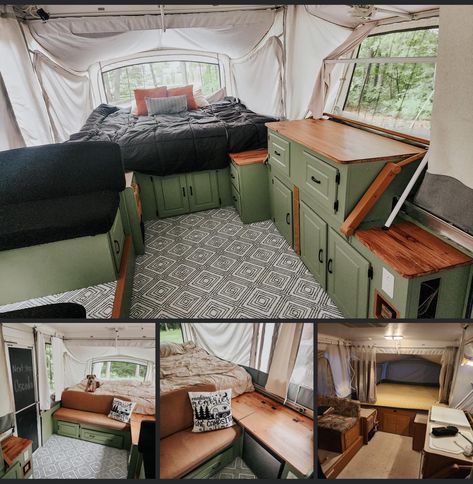 Skamper Camper Remodel, Pop Up Trailer Makeover, Pop Up Camper Interior, Scamp Remodel, Small Pop Up Camper Remodel, Remodel Camper, Trailer Updates, Pop Up Camper Remodel, Trailer Inspiration