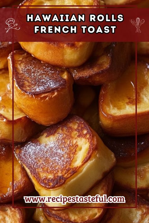 A sweet twist on classic French toast using soft, sweet Hawaiian rolls. This is perfect for breakfast or brunch and can be served with your favorite toppings! Hawaiian Rolls French Toast, Hawaiian Roll French Toast, Sweet Hawaiian Rolls, Hawaiian Roll, Classic French Toast, Hawaiian Rolls, Quick Weeknight Meals, Classic Dishes, Breakfast Lunch Dinner