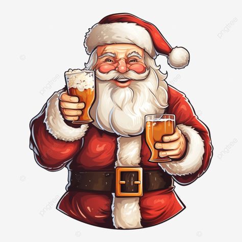 santa drinking beer merry christmas vector illustration funny santa santa face funny christmas png Santa Drinking Beer, Funny Christmas Illustration, Drunk Santa, Christmas Vector Illustration, Beer Cartoon, Merry Christmas Vector, Illustration Funny, Christmas Windows, Face Funny