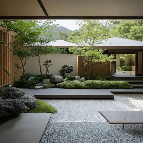 Image Japan Gardens, Japanese Courtyard, Japanese Garden Landscape, Habitat Garden, Zen Garden Design, Courtyard Gardens Design, Japan Garden, Courtyard Design, Japanese Garden Design