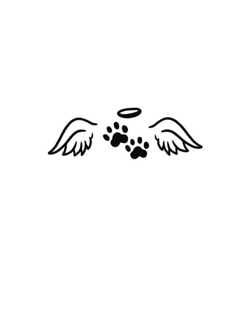 Lost Pet Tattoo Cats, Angel Dog Drawing, Fii Puternic, Dog Paw Drawing, Tatoo Dog, Pet Memorial Tattoo, Small Dog Tattoos, Dog Birthday Hat, Tattoos For Dog Lovers